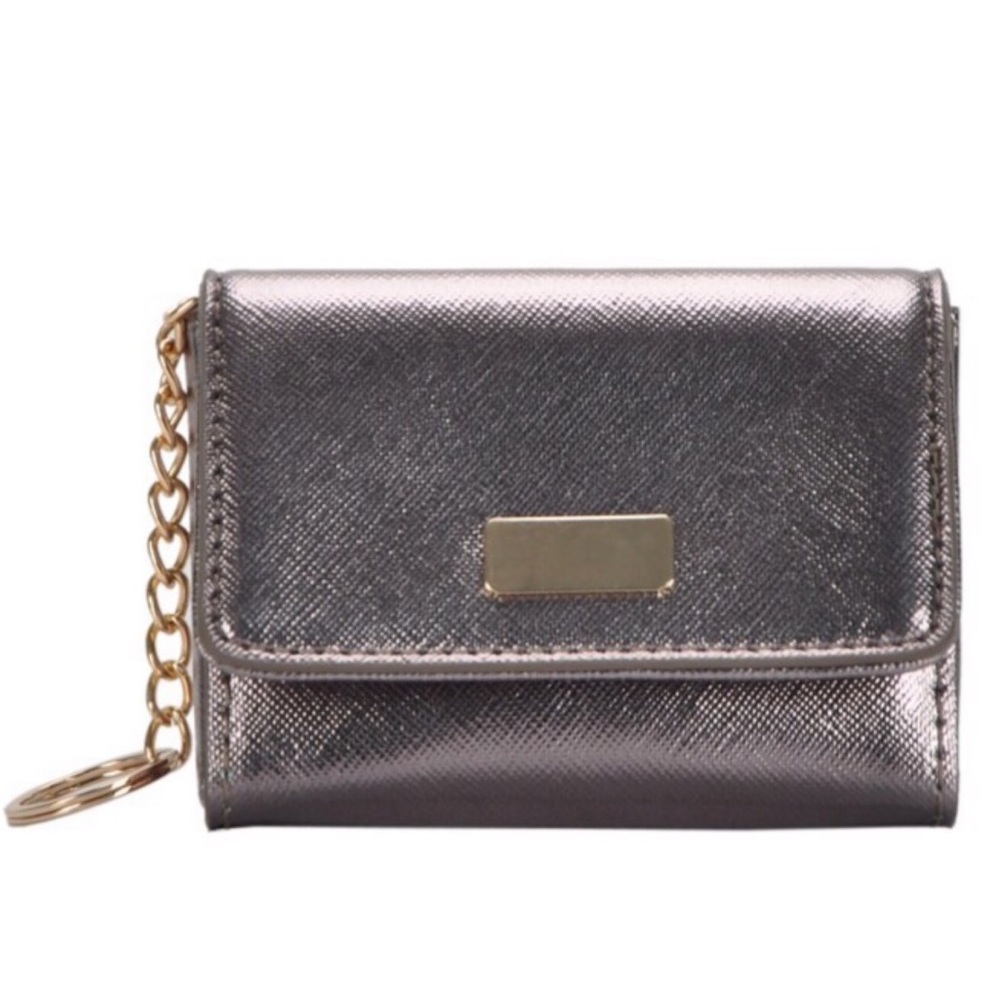 Metallic Card Holder Keychain